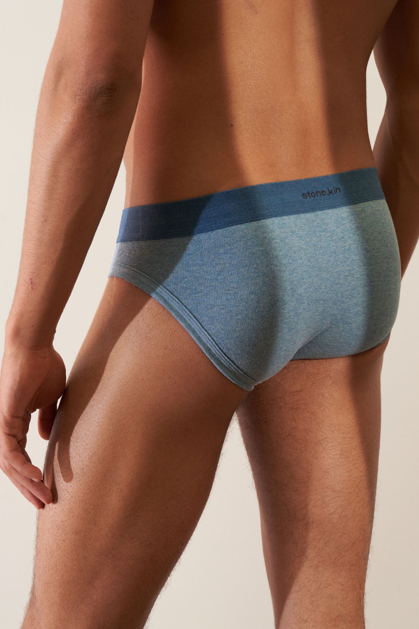 Brief in Organic Cotton Rib - Lake + Indigo