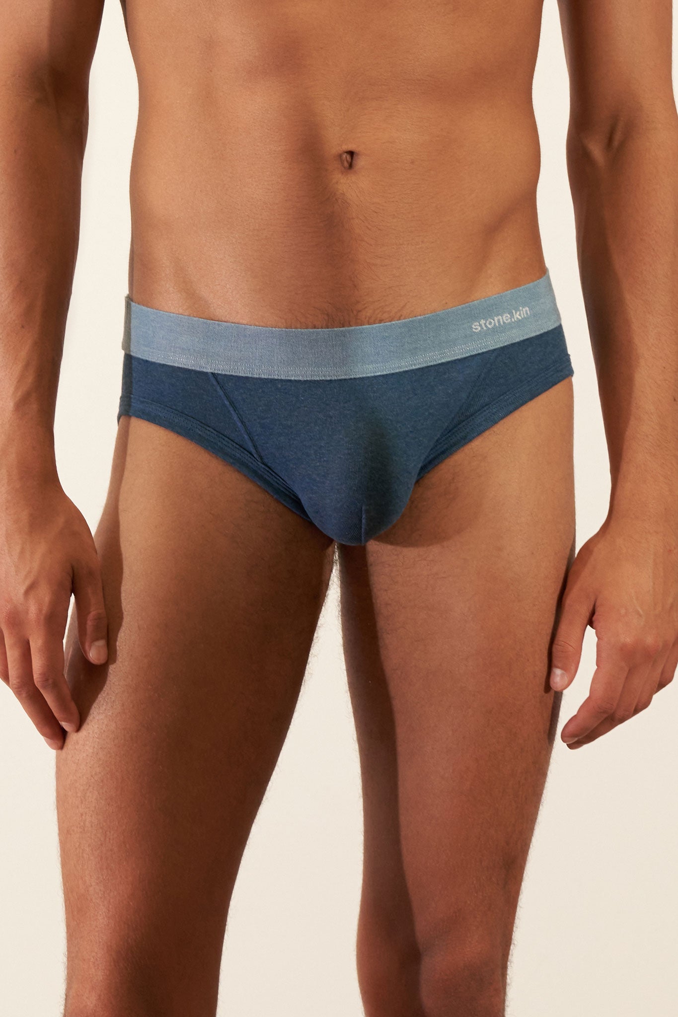 Brief in Organic Cotton Rib - Indigo + Lake