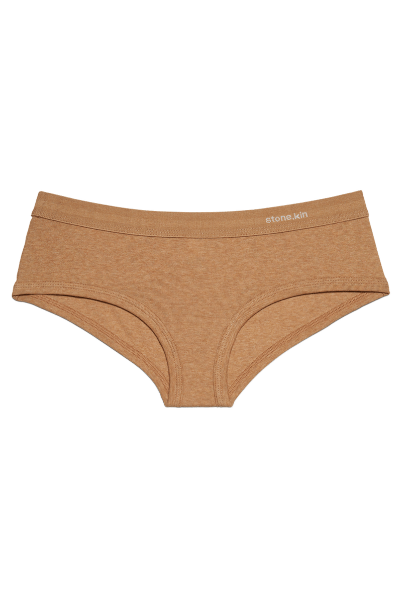 Women's Brief in Organic Cotton Rib - Camel