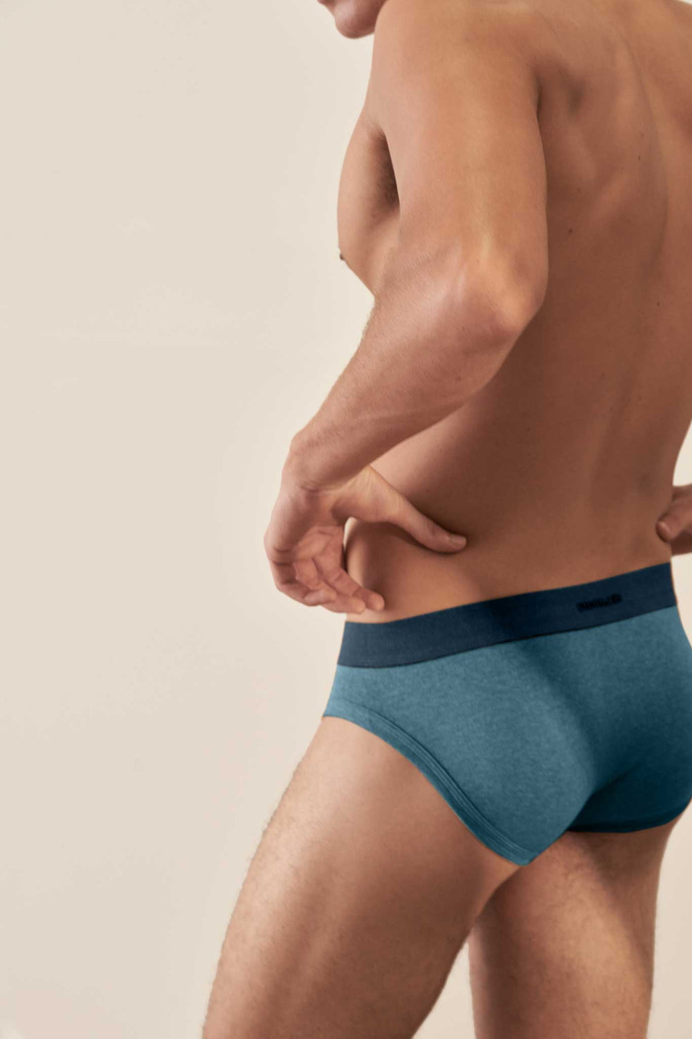 Men's Brief 3 Pack / Brown, Teal & Lake