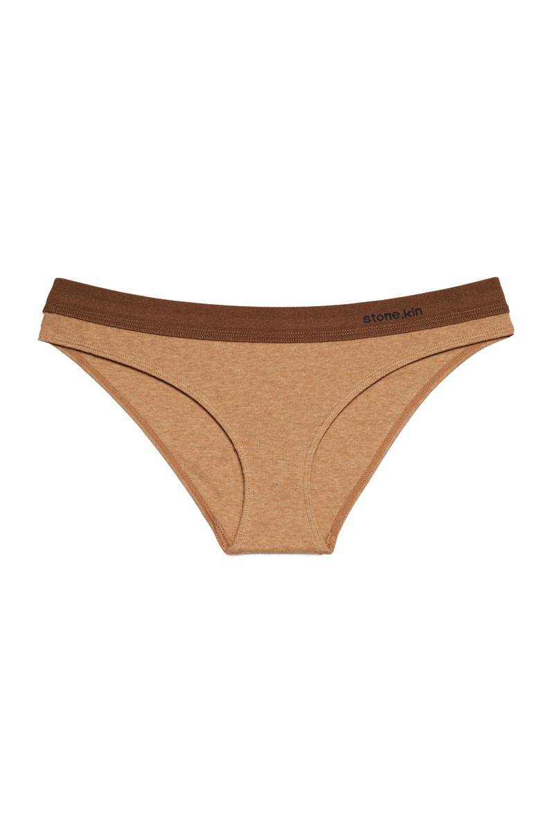 Cheeky in Organic Cotton Rib - Camel & Brown