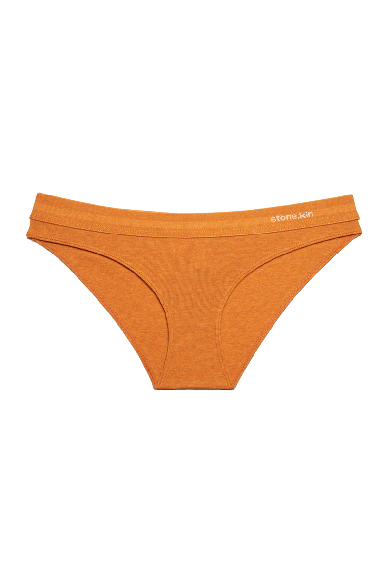 Cheeky in Organic Cotton Rib - Papaya