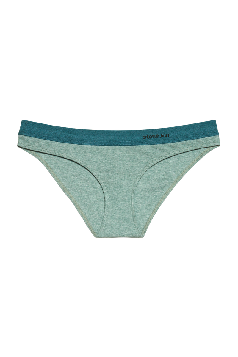 Cheeky in Organic Cotton Rib - Sage & Teal