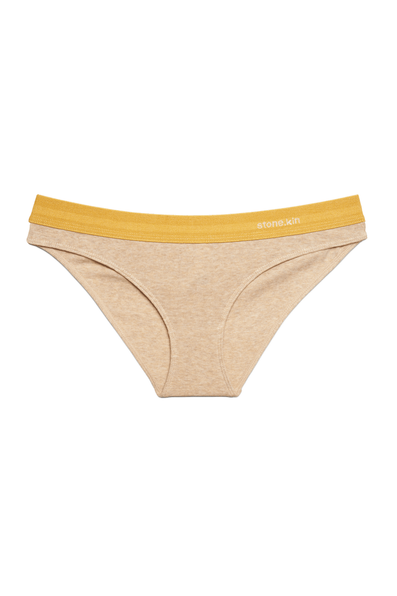 Cheeky in Organic Cotton Rib - Sand / Mustard