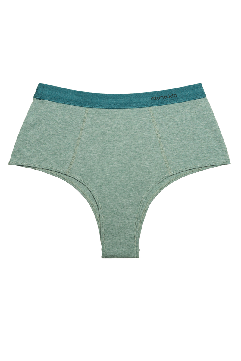 Hi~Brief in Organic Cotton Rib - Sage / Teal