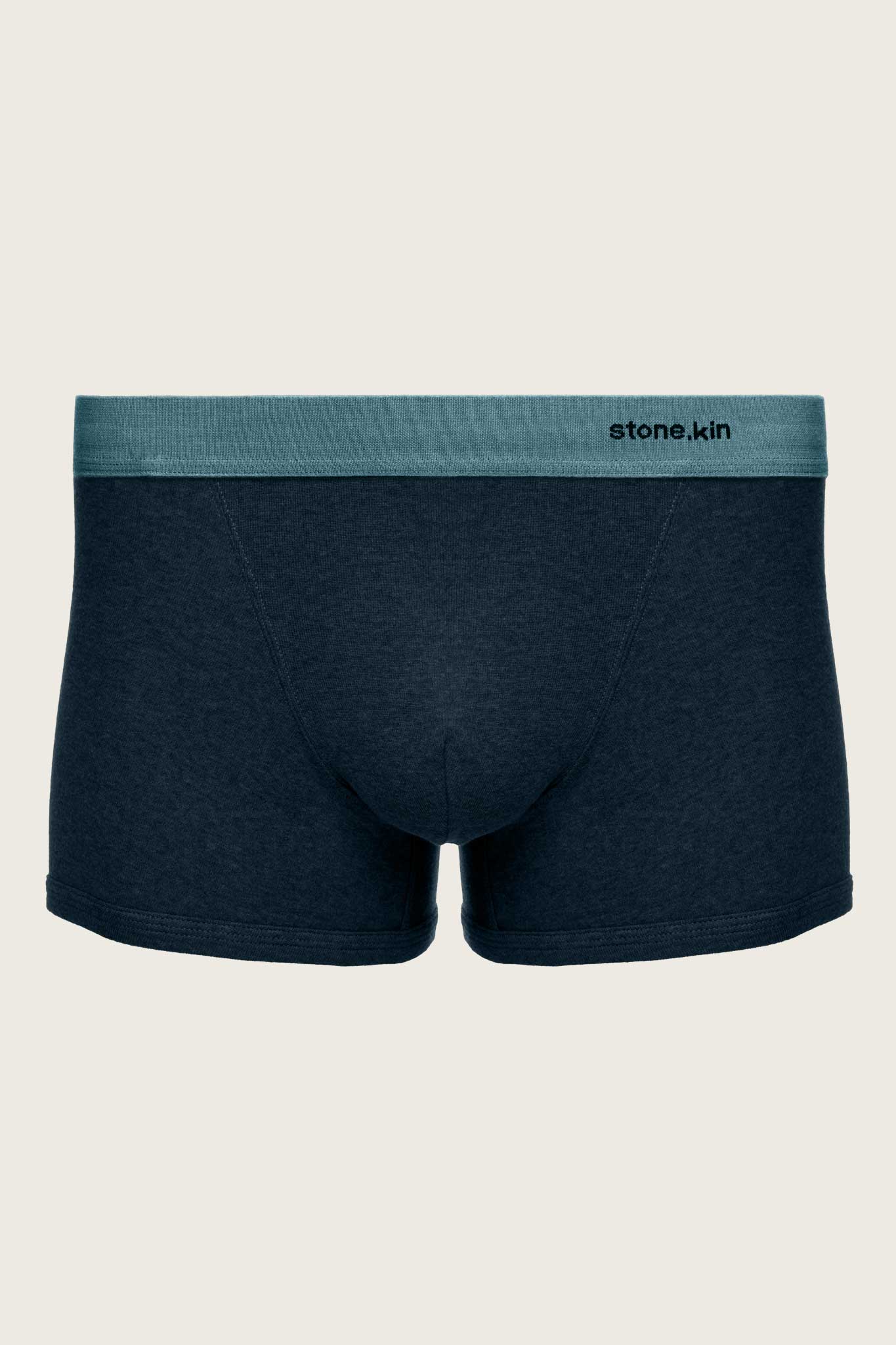 Boxer Brief in Organic Cotton Rib - Indigo & Lake