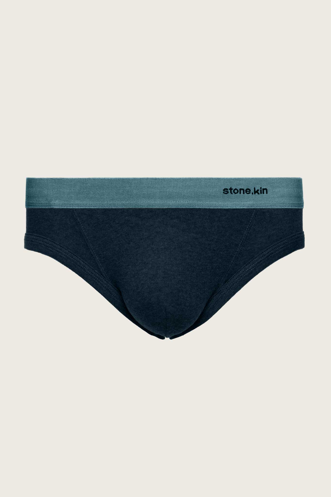 Brief in Organic Cotton Rib - Indigo + Lake