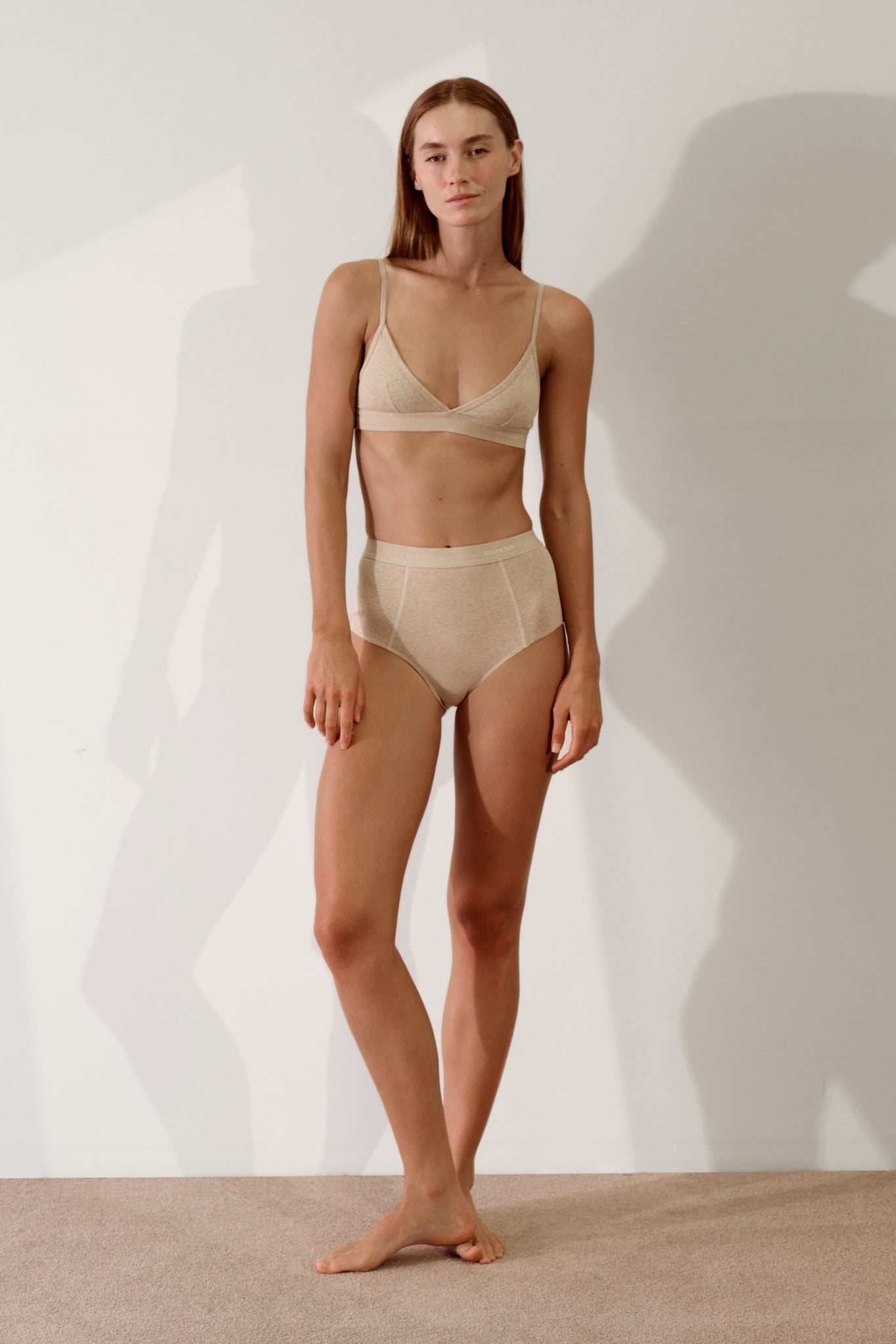 Hi~Brief in Organic Cotton Rib - Sand