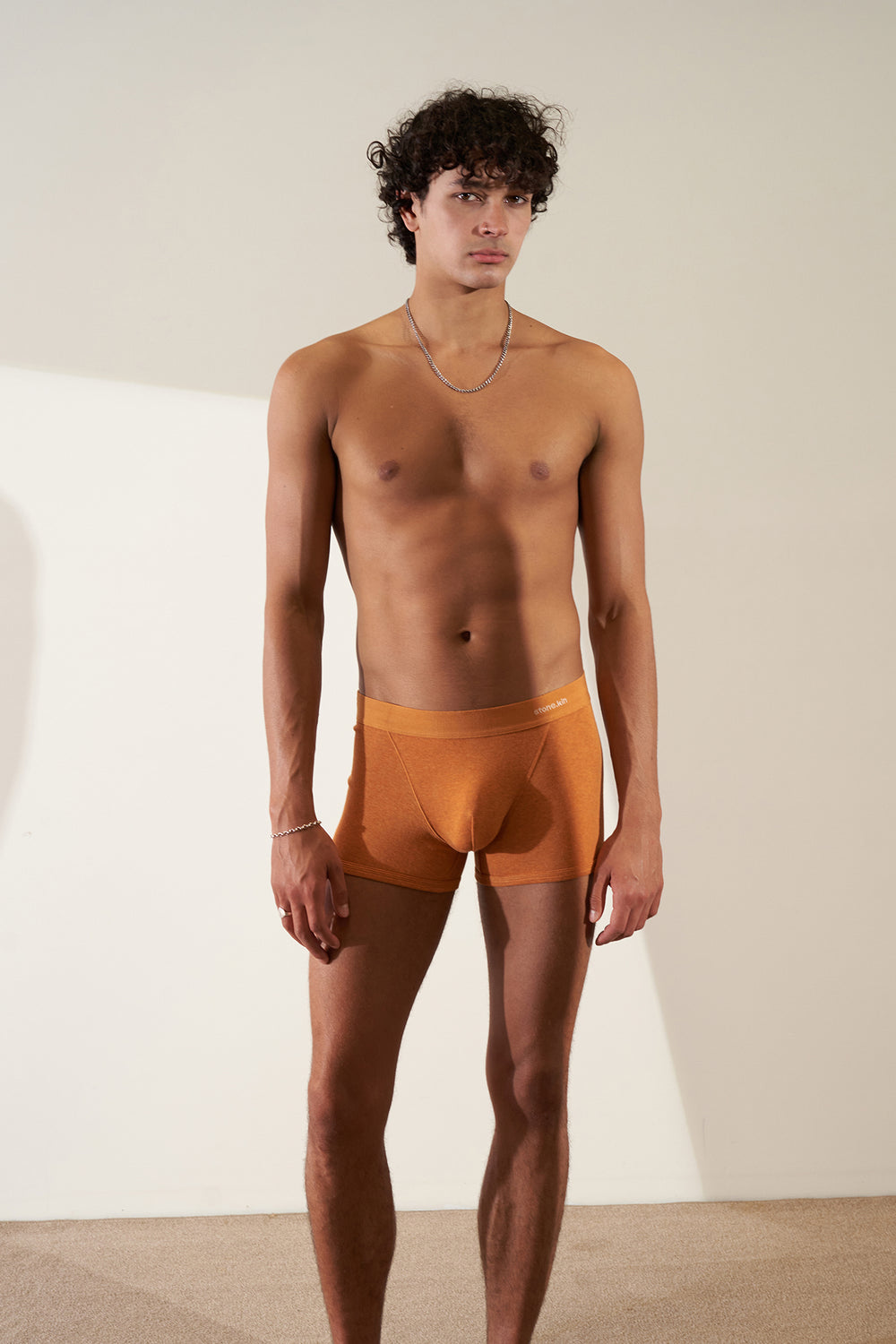 Boxer Brief in Organic Cotton Rib - Papaya