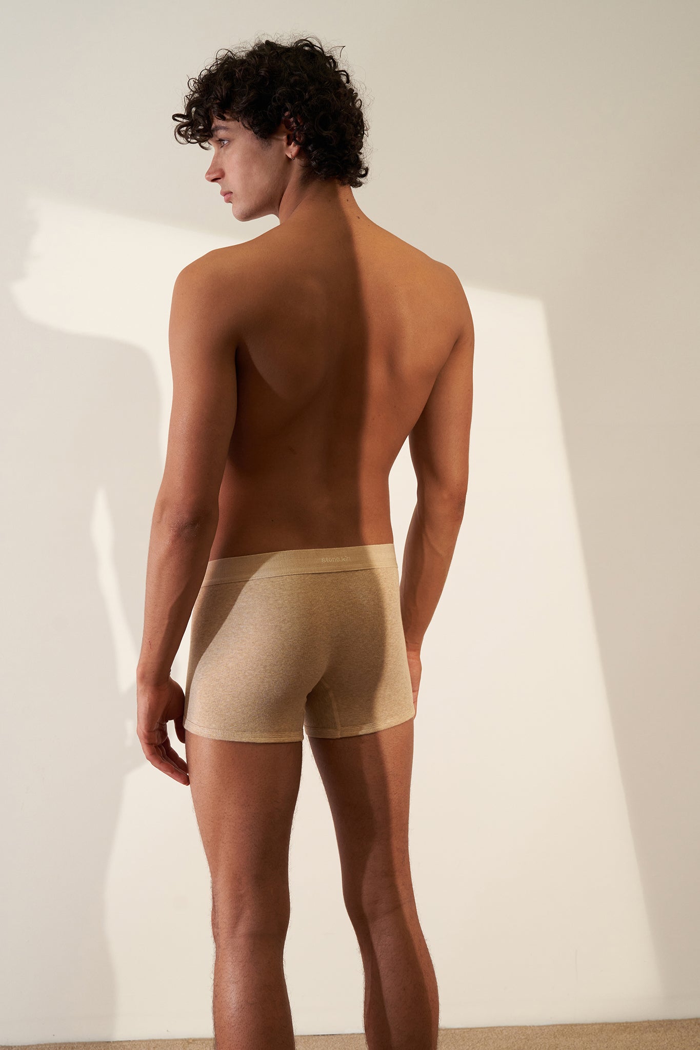 Boxer Brief in Organic Cotton Rib - Sand