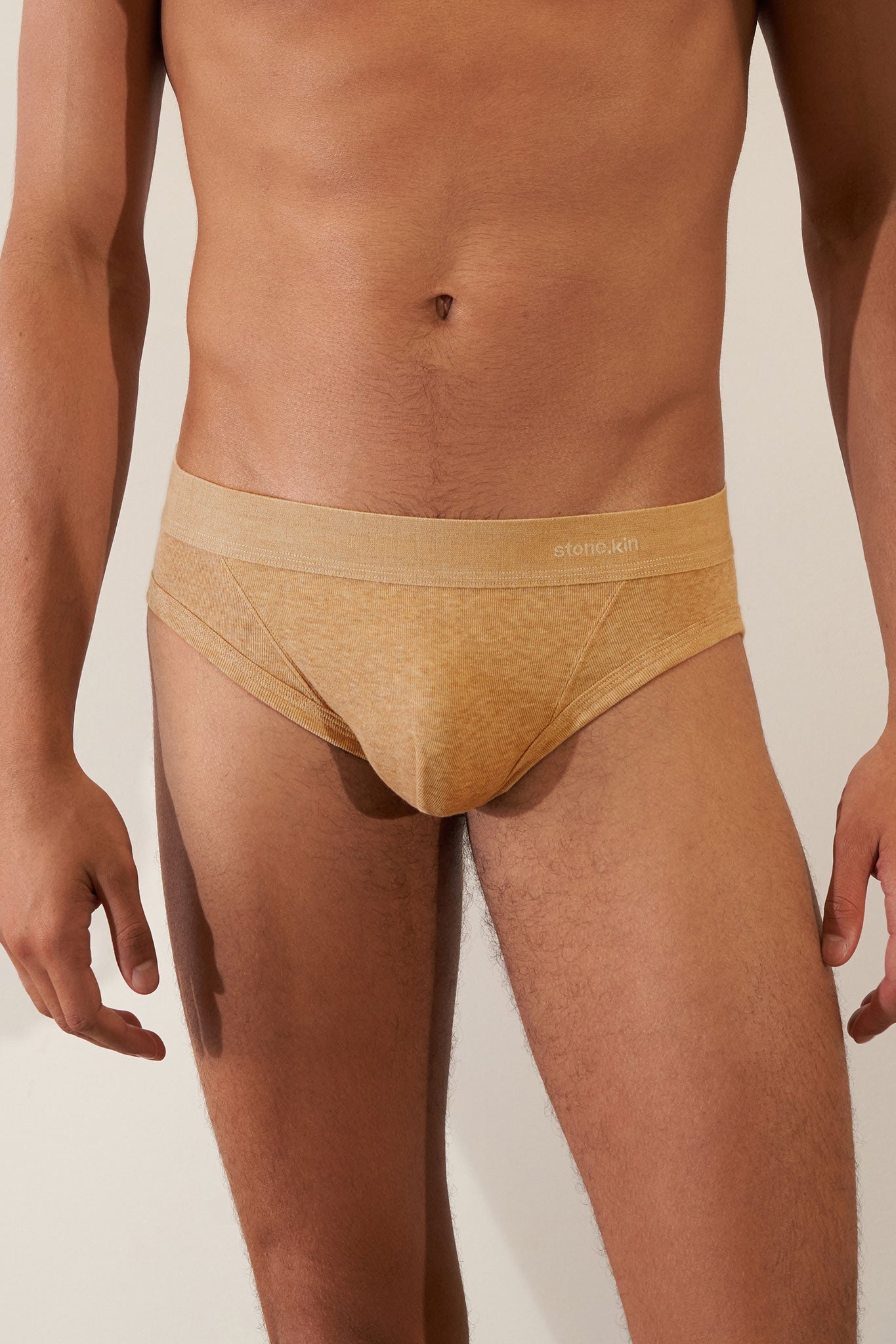 Brief in Organic Cotton Rib - Camel