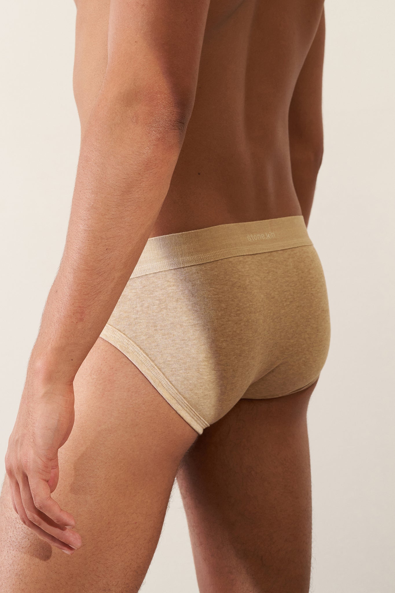 Brief in Organic Cotton Rib - Sand