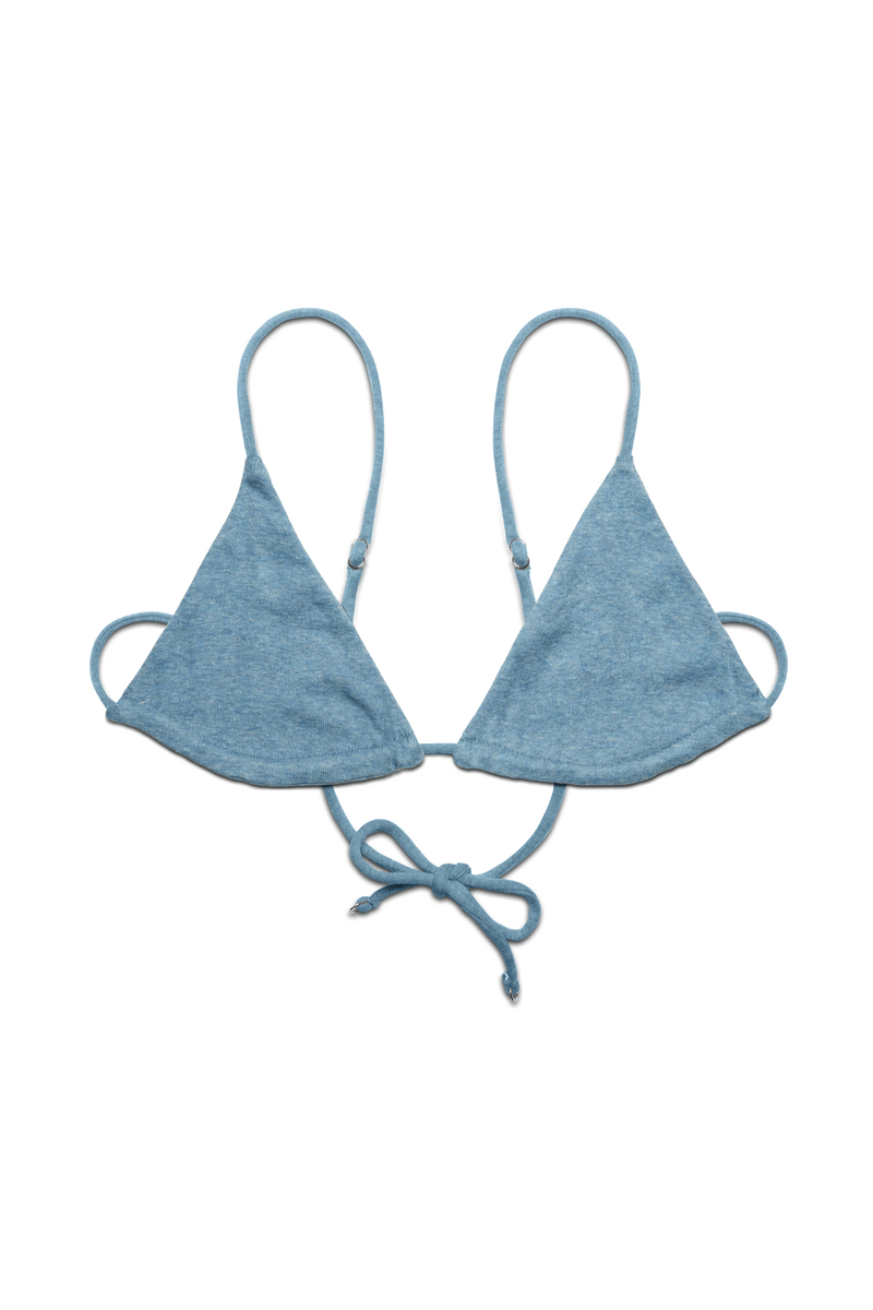 Triangle Bralette in Organic Cotton Rib - Lake